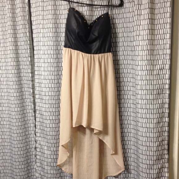 Strapless Black and Tan dress