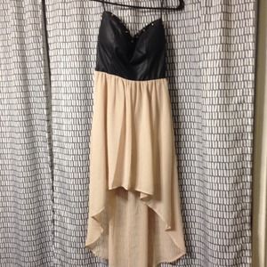 Strapless Black and Tan dress