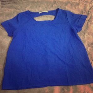 Blue back cutout top