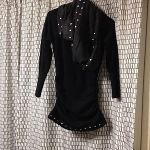 Black sweater with matching scarf