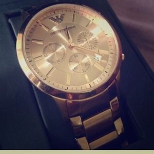 Emporio Armani Rosegold watch w/ box, tags, links