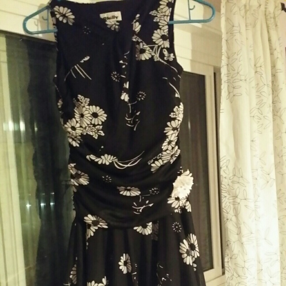 Floral Black and White girls Dress