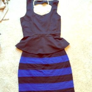 Color block mini skirt