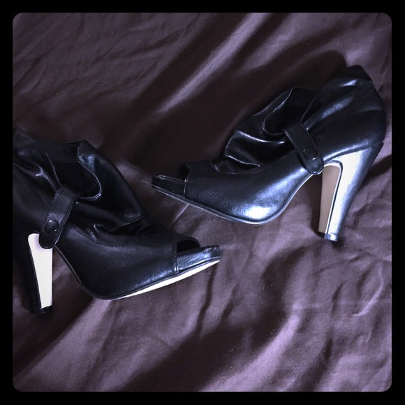Black leather shoes