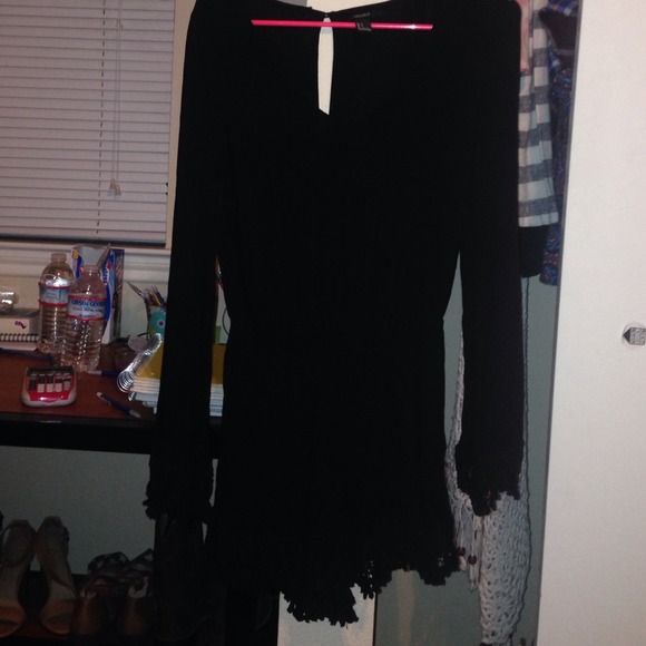 Black romper with flower designs