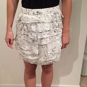 Club Monaco silk tiered skirt