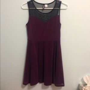 H&M maroon skater dress