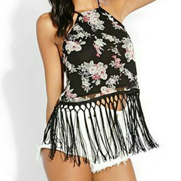 Dark rose fringe cami