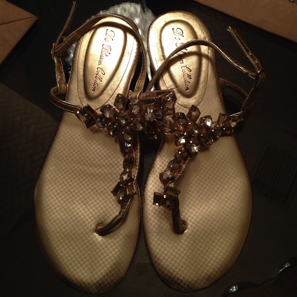 Nice Gold Bling Sandals.