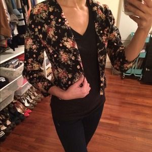 Lucca Couture Dark Floral Jacket