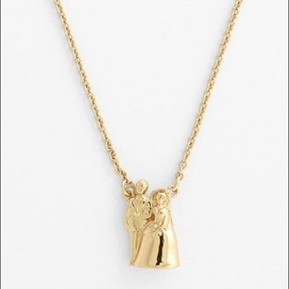 Kate spade 12k plate cake topper necklace