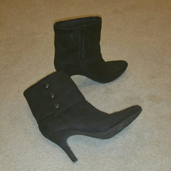 Boutique Boots - Black Suede Booties