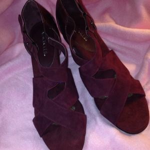 Burgundy Suede Sandals