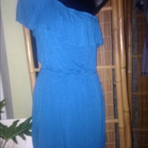 Ecoskin semi strapless dress w/built in shelf bra