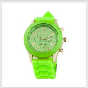 Bright Green Geneva silicone watch.  NWOT