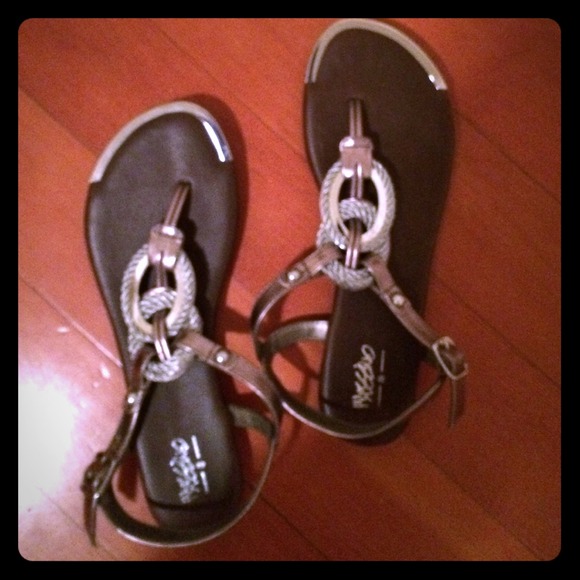 Silver pewter gray sandals