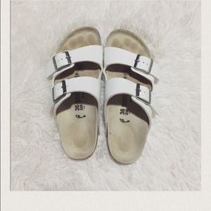 White Arizona Birkenstock size 6