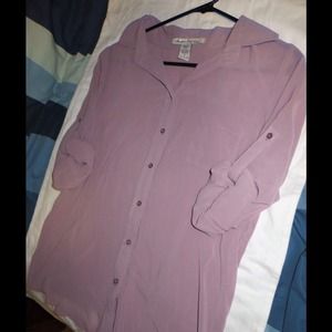 American Rag Purple Collared Slouchy Blouse
