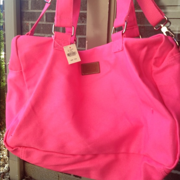Victoria's Secret hot pink small duffle bag