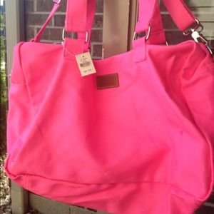 Victoria's Secret hot pink small duffle bag
