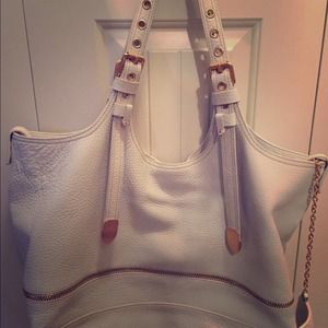 White leather & Gold Purse