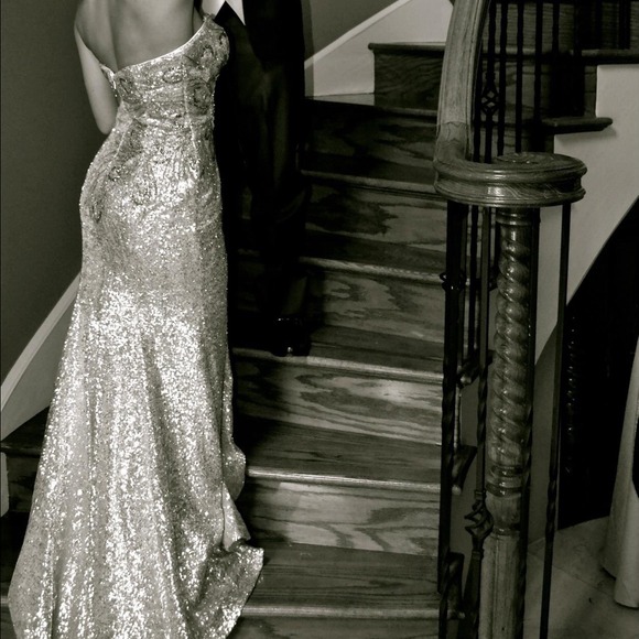 Peacock prom dress. Mermaid style gown. Worn once