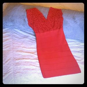 Small NWOT Red Bebe Dress
