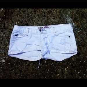 Hollister white shorts size 0 distressed