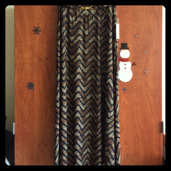 Leopard Chevron maxi skirt/dress