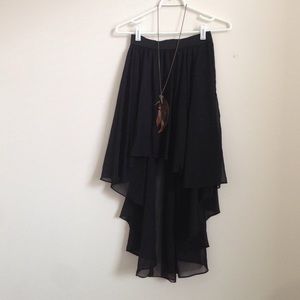 Black Sheer High-low Skirt