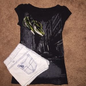 Black with silver city t-shirt