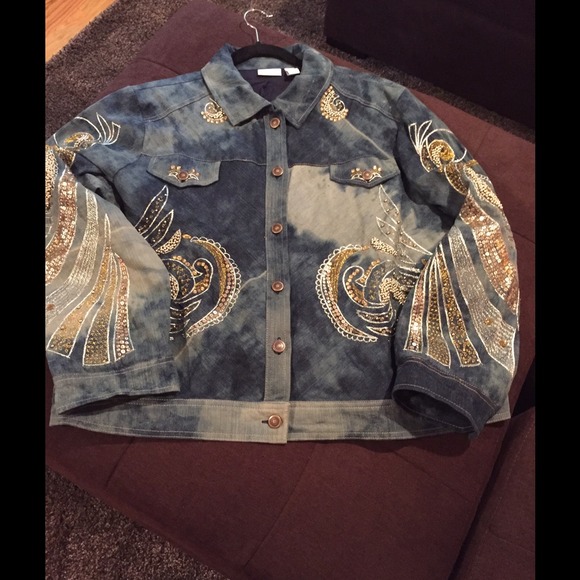 Chico's Denim Jacket length approx 23"