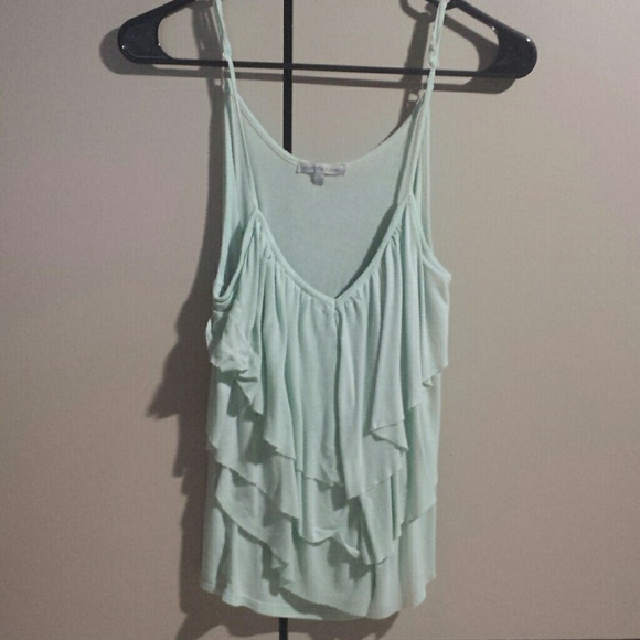Mint ruffle tank top