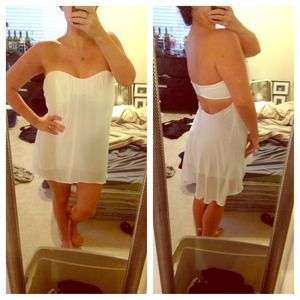 White Chiffon Cocktail Dress