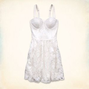 Hollister White Lace Corset Dress