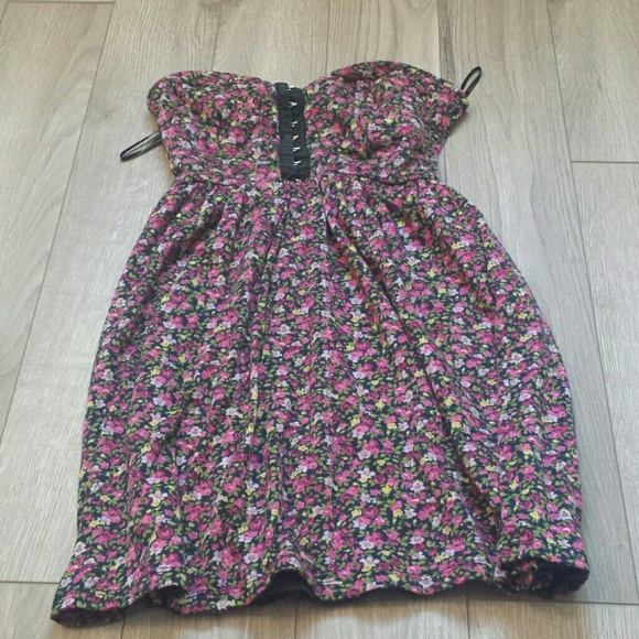 Strapless floral dress