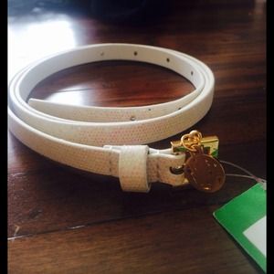 Lily Pulitzer leather embossed white belt