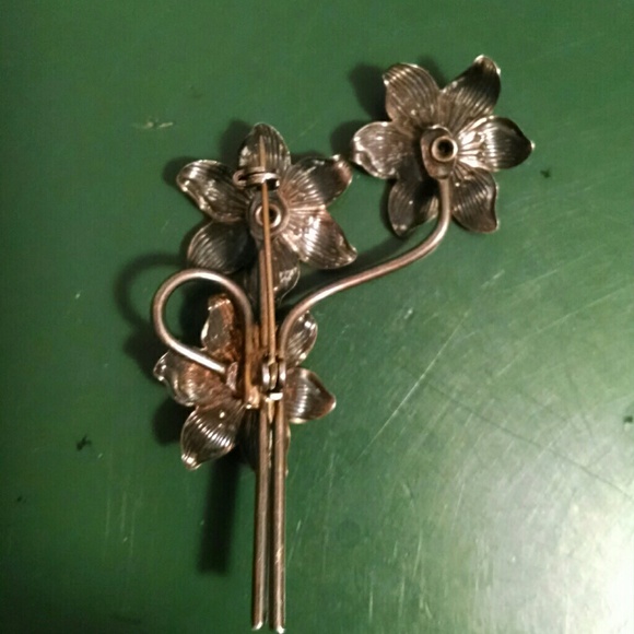 Vintage Sterling Brooch/Pendant Screwback Earrings - Picture 4 of 8