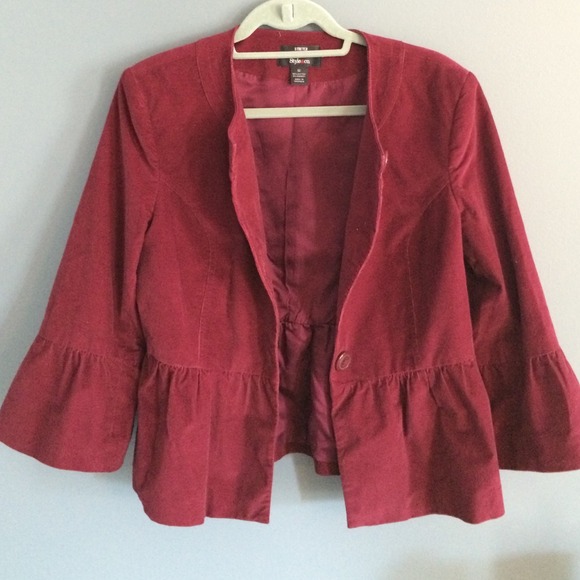 Bundled! 📦 Cranberry corduroy peplum jacket - Picture 4 of 4