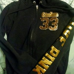 Steelers VS pink zip up hoodie.