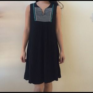 NWOT Black dress with Aztec