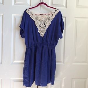 Royal blue crochet back sundress
