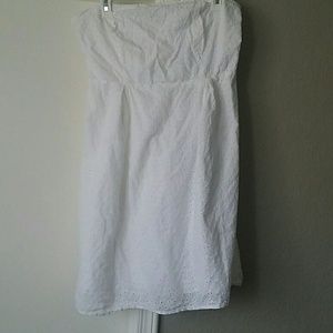 White Eyelet Halter Dress