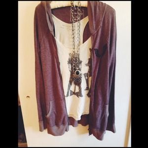 Free people mauve long jacket.