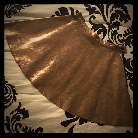 Bronze Metalic Leather Skirt🔥😍