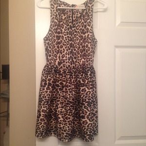 Adorable leopard skater dress