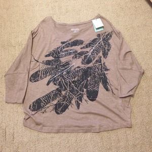 Feather shirt with bling stones