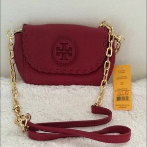 Tory Burch Marion Crossbody Rouge Red Color