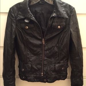 Akira faux leather bomber jacket