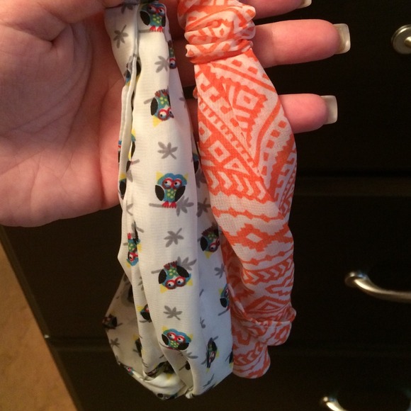 Two stretchy silk headbands.